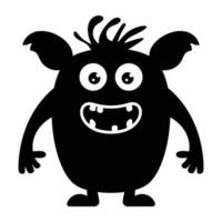 zombie monster and big screaming mouth, argus panoptes flat icon vector