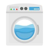 Icon showing device for laundry using electric power, a washing machine icon vector