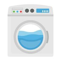 Icon showing device for laundry using electric power, a washing machine icon vector