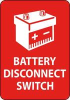 Battery Disconnect Switch Sign On White Background vector