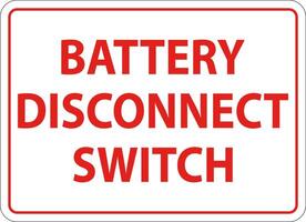 Battery Disconnect Switch Sign On White Background vector