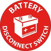 Battery Disconnect Switch Sign On White Background vector