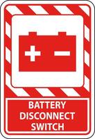 Battery Disconnect Switch Sign On White Background vector