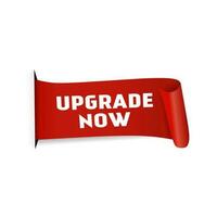 upgrade now banner, red label on white background, Vector design.