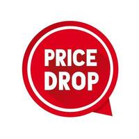 Price drop speech bubble banner design. price tag. Flat vector illustration.