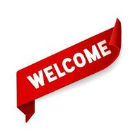 Welcome text banner design template. Flat style vector illustration.