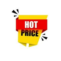 Hot price banner template design. Flat Vector illustration isolated on white background.