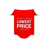 Modern label Lowest price banner design. Flat style vector. vector