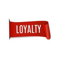 Loyalty, red label banner on white background, Vector design.