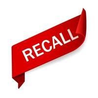 Recall banner vector label. Product recall concept. Flat style design.