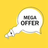 Mega offer Shopping Banner Template Vector Design. Big discount. Business concept.