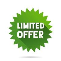 Limited offer banner template design. Last offer sticker for sale promotion. Special offer badge icon vector. vector