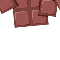 Seamless border of milk chocolate bars vector