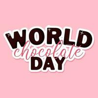 World Chocolate day lettering on pink background vector