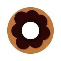 Minimalist donut with chocolate frosting vector