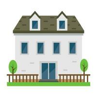 un casa estructura con herboso yarda fuera de y cerca representando hogar yarda vector