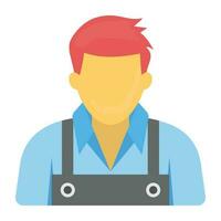 Male avatar wearing uniform of a maid making housekeeper notion vector