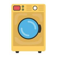 Icon showing device for laundry using electric power, a washing machine icon vector