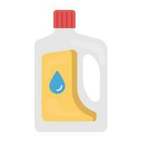 Bottle with droplet design and a little tiled from head, having plastic cap, this is liquid detergent graphic vector