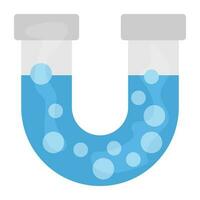 U shaped drainage pipe with some bubbles denoting water pipe icon vector