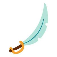 Cute hand drawn sword. White background, isolate. vector