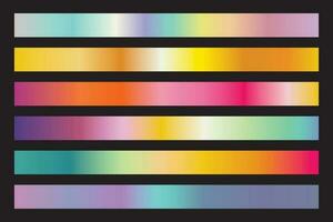 vibrant hologram gradient color palette swatch set of color vector