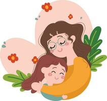 flat cute flower floral mothers day design vector