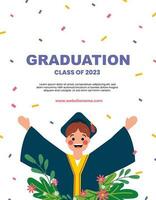 flat cute girl design vector back to school or happy graduation day