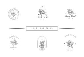 Handdrawn Minimlist Flower Logo Pack vector