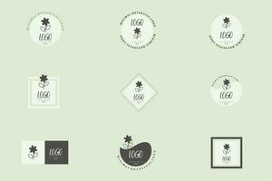 Line Art Minimalist Flower Logo Pack vector