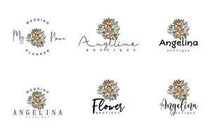 Minimalist Flower Logo Pack vector