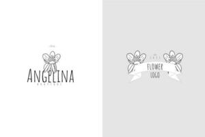 Line Art Minimalist Flower Logo Pack vector