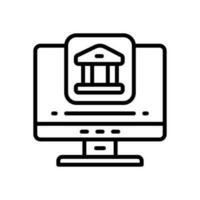 en línea banco icono para tu sitio web, móvil, presentación, y logo diseño. vector