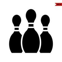 pin bowling glyph icon vector