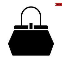 female fashion handbag glyph icon vector