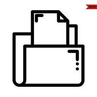 file in folder line icon vector