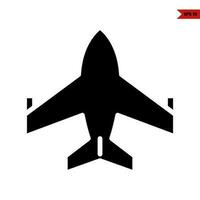 avión juego glifo icono vector