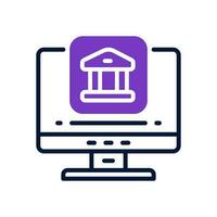 online bank icon for your website, mobile, presentation, and logo design. vector