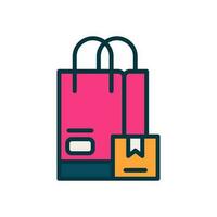 icono de bolsa de compras para su sitio web, móvil, presentación y diseño de logotipo. vector