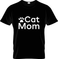 Cat Mom T Shirt Design, Pet Moms life, Modern brush calligraphy. Inspiration graphic design typography element. vector