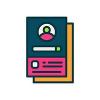 currículum icono para tu sitio web, móvil, presentación, y logo diseño. vector