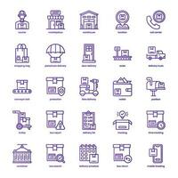 Shop Delivery icon pack for your website design, logo, app, and user interface. Shop Delivery icon basic line gradient design. Vector graphics illustration and editable stroke.