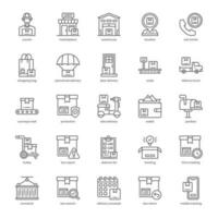 Shop Delivery icon pack for your website design, logo, app, and user interface. Shop Delivery icon outline design. Vector graphics illustration and editable stroke.