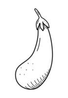 Eggplant doodle sketch icon. Vector single illustration of a vegetable for design on a white background.