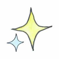 dibujado a mano vector ilustración de estrellas aislado en un blanco antecedentes