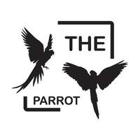 two pairs of parrots in a box, forming a vector logo