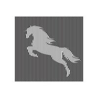 caballo vector con líneas, formando un caballo vector código de barras