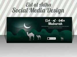 eid ul adha social medios de comunicación cubrir diseño modelo vector