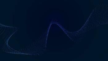 Abstract Wave Particle Flowing Beautiful Blue Futuristic Modern Digital Background vector