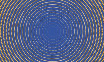 circle abstract blue and yellow halftone background vector